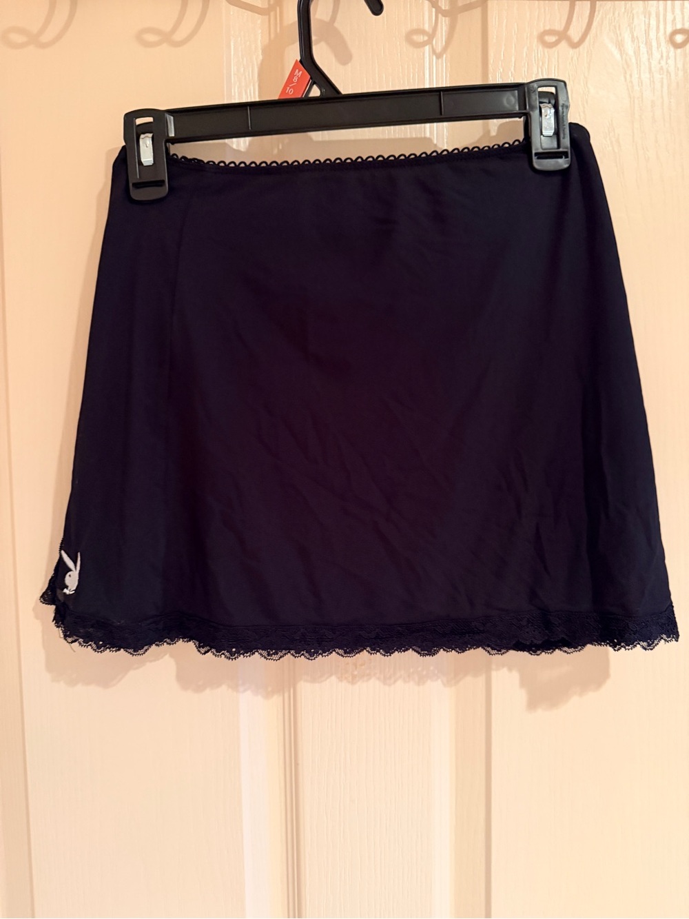 Playboy Bunny Lace Trim Mini Skirt Y2K Black XS